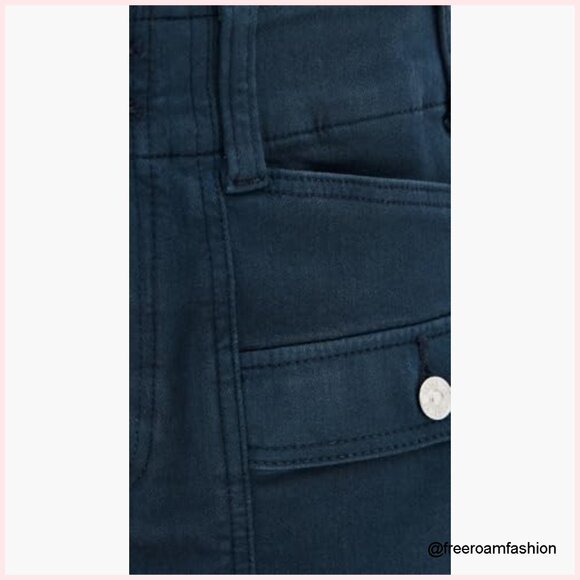 High Rise Cargo Shorts, Fitted Fit, Cotton Blend, Casual Wear - Picture 6 of 6